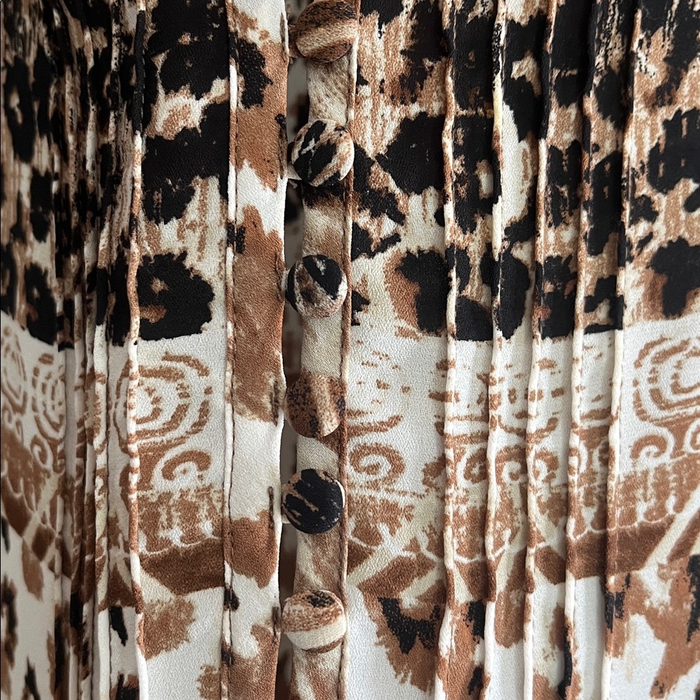 Rafaella Brown and Black Patterned Top - M - Picture 3 of 6